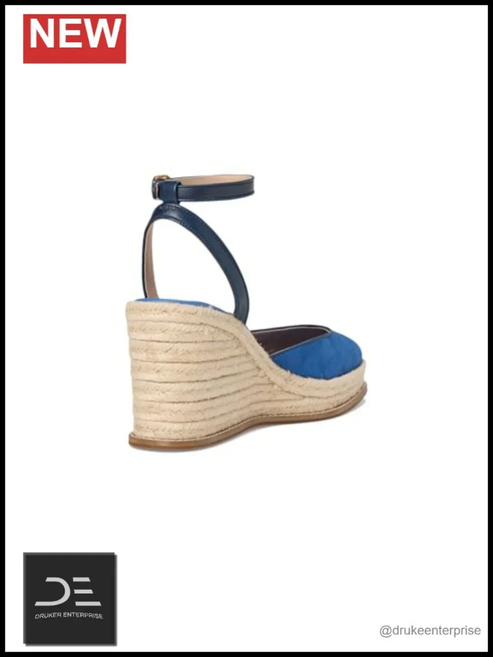Cole Haan Suede Espadrille Wedge Sandals Ankle Strap Lightweight